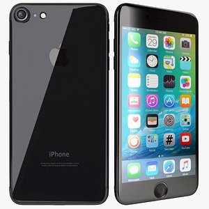 apple iphone 7 black 3d model