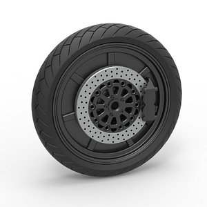 Front wheel of Top fuel Dirt dragster motorcycle Scale 1 to 25