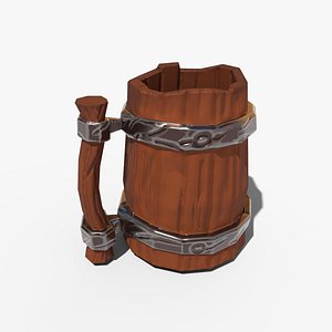 3D low poly stylized mug