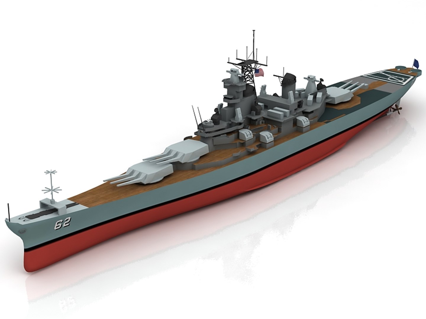 USS New Jersey BB 62 Ship 3D model - TurboSquid 1784403