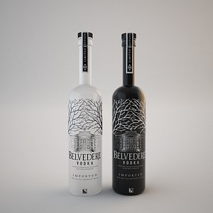bottle vodka belvedere 3d model