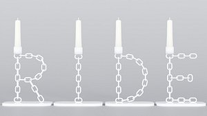 Candleholder Ride White 3D Model True Renders UV 4K PBR Textures 3D model