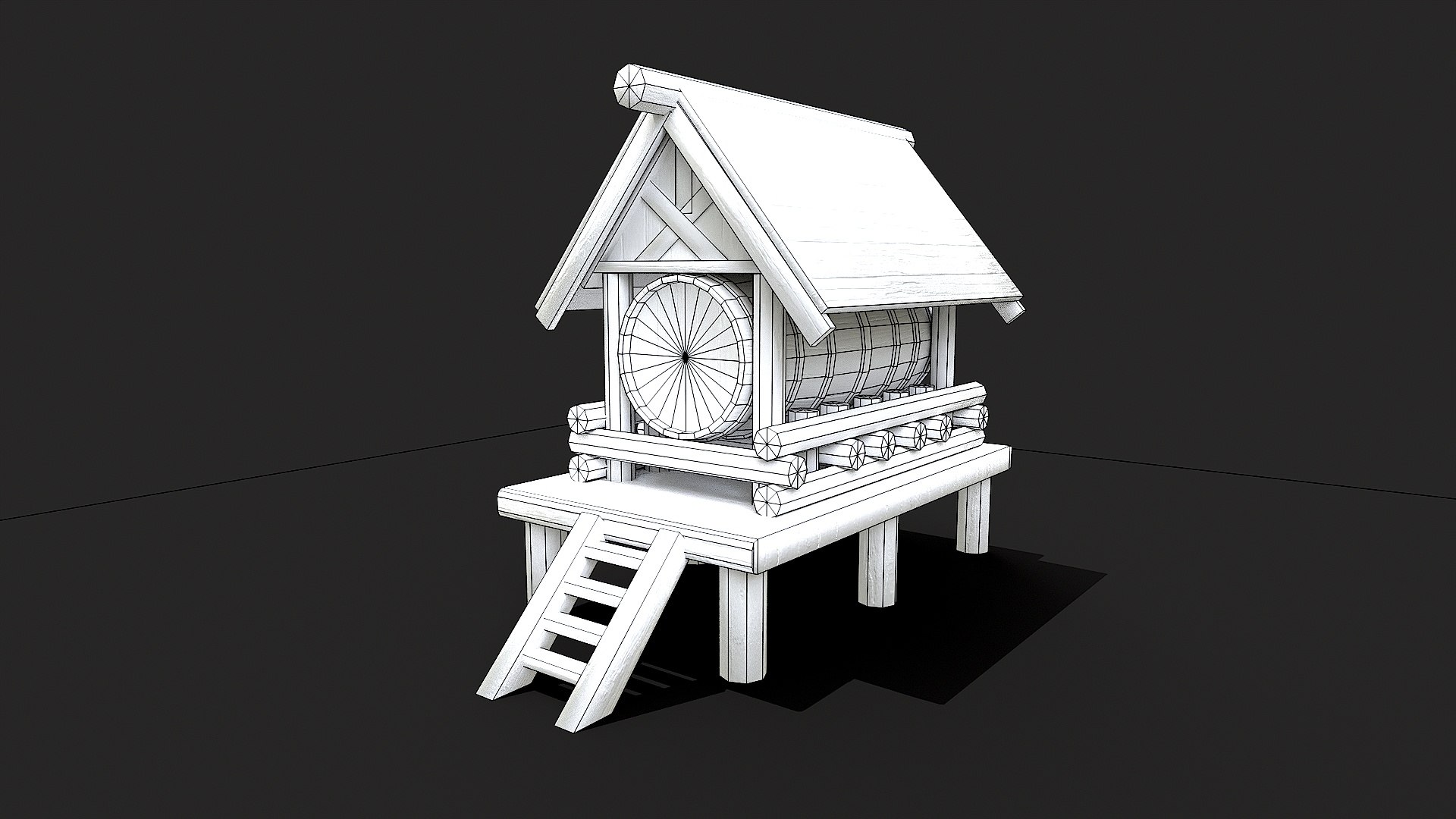 3D Medieval Wooden Water Tank - TurboSquid 2360305