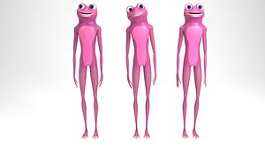 rigged cartoon frog 3D model