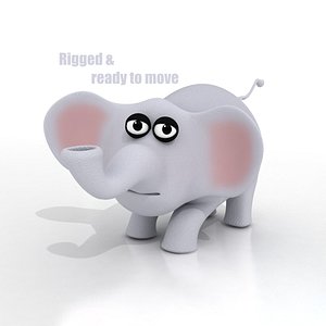 cartoon elephant rigged 3d model
