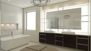 3D scene modern bathroom model