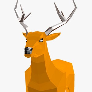Low Poly Deer obj fbx blend max ma 3D model