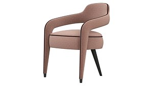 3D Invicta Dining Chair with One Back Foot in Solid Wood
