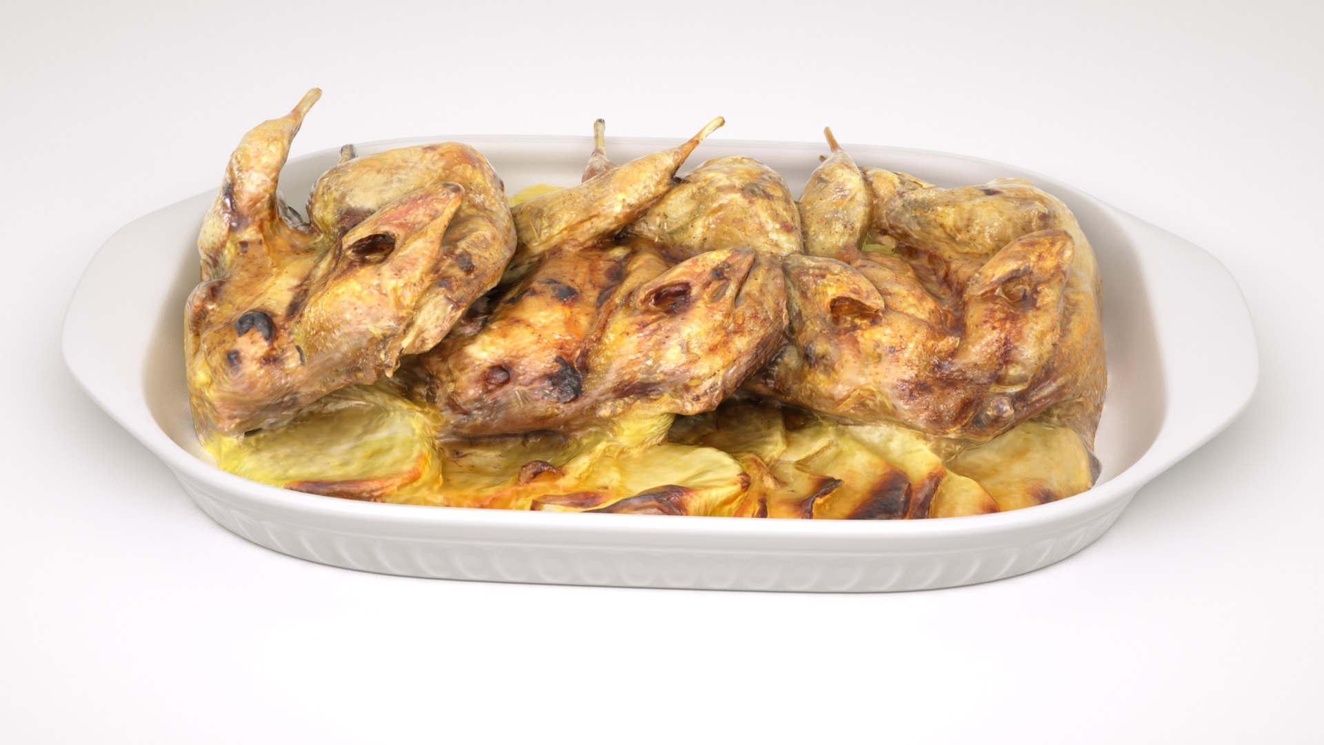 Quail Baked In Oven Model TurboSquid 2070701