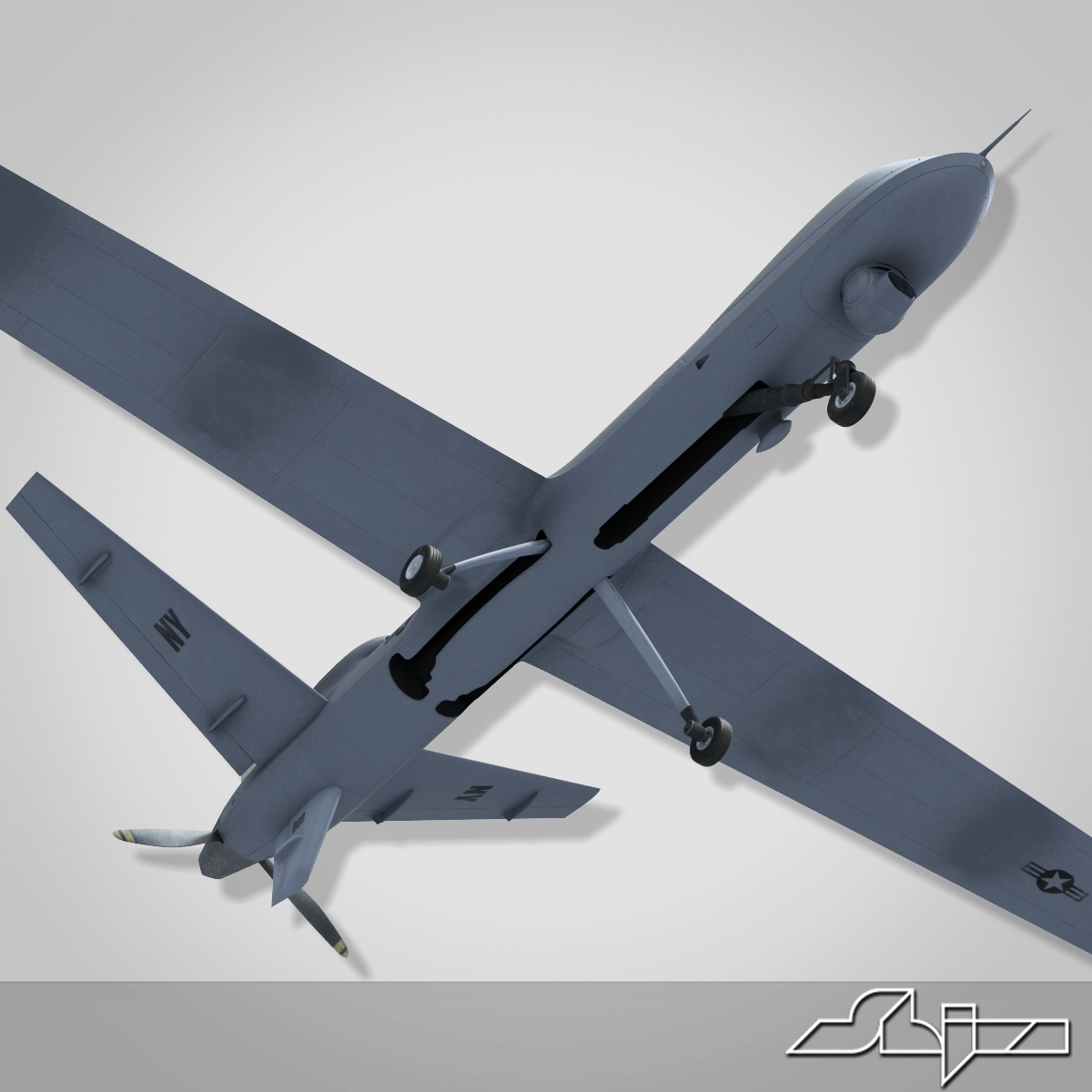 3d model of reaper unmanned vehicle 9