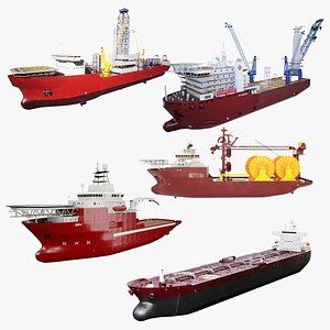 Industrial Ships Bundle 3D