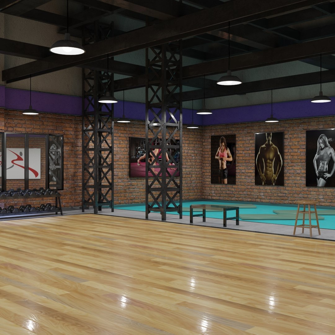 Fitness Hall 3d Model