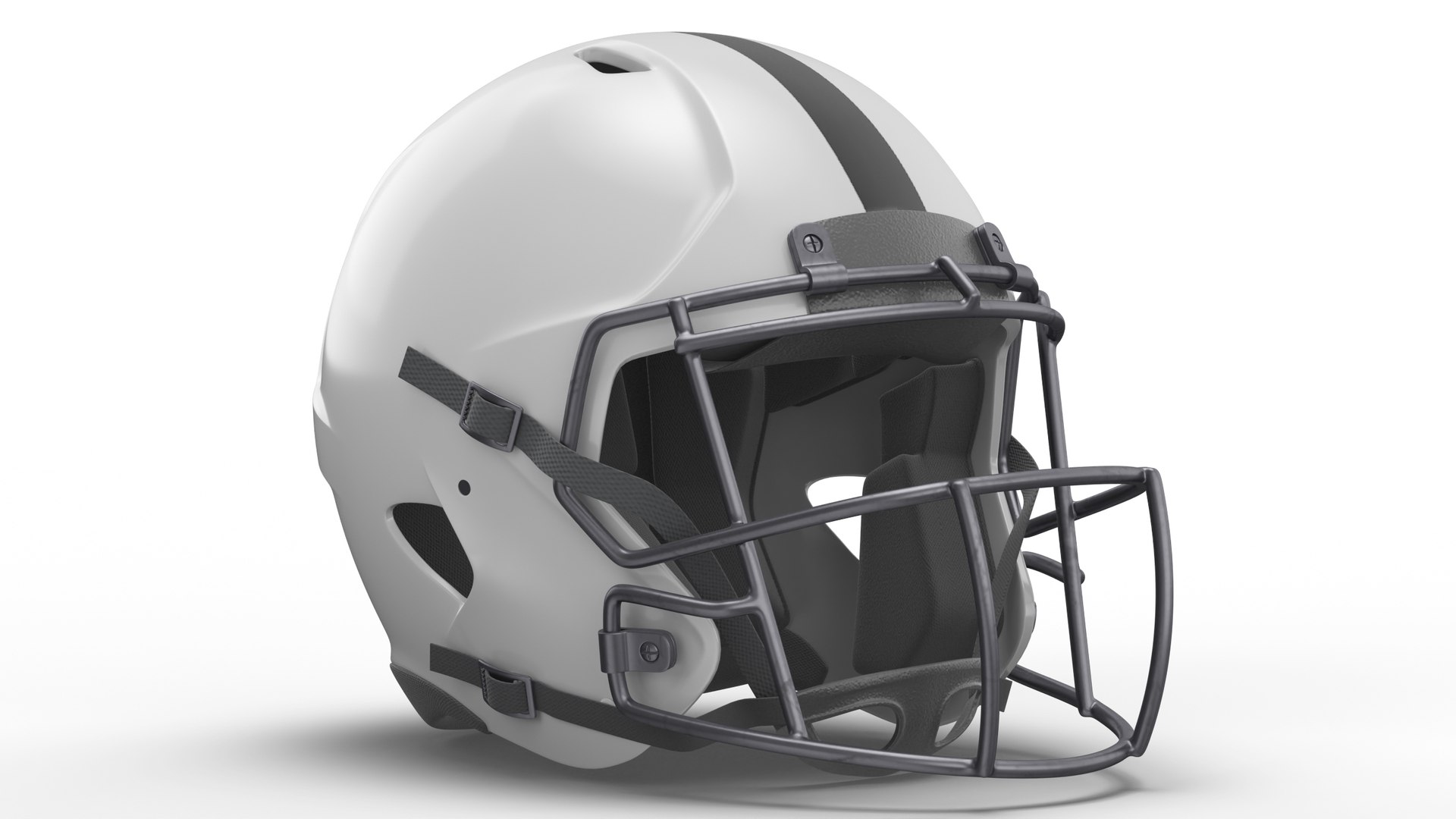 Helmet White American Football Player 3D model preview