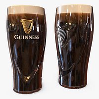 Guinness Pint Glass with Stout Beer