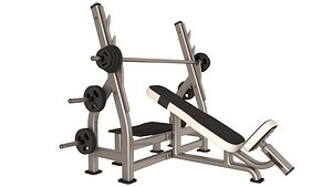 3D Inclined Press Bench model