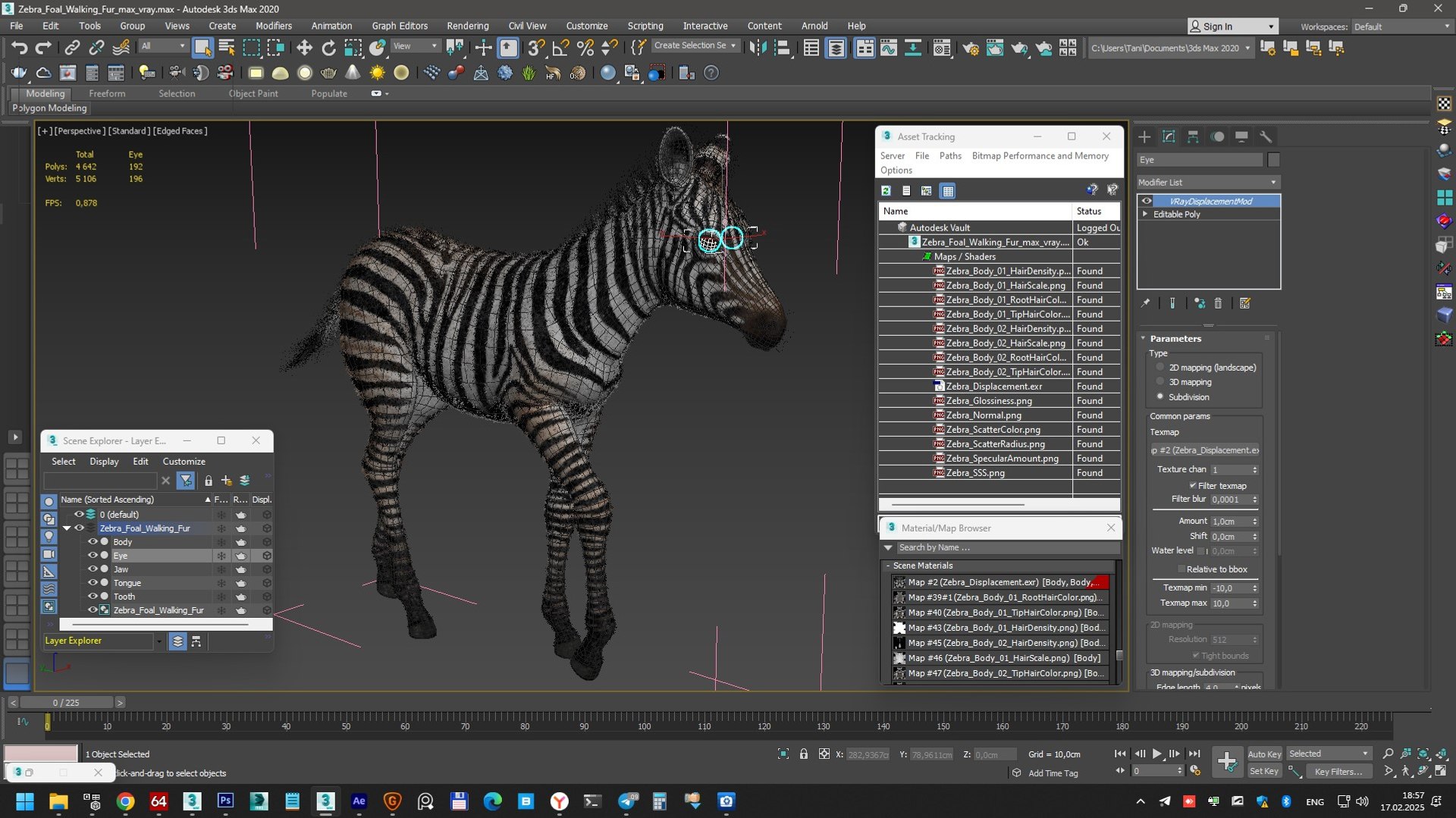 Zebra Foal Walking Fur 3D model https://p.turbosquid.com/ts-thumb/Q9/x3MuVR/u0/zebra_foal_walking_fur_016/jpg/1740715794/1920x1080/fit_q87/3e4f254322990f1fc6e992abaeba8317a2a295f4/zebra_foal_walking_fur_016.jpg