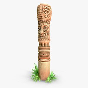 3D Stylized Wood Totem 12 model