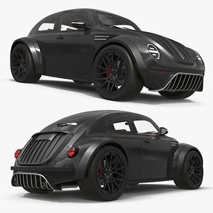 Retro Off Road Concept Coupe Vehicle Black