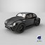 Retro Off Road Concept Coupe Vehicle Black 3D