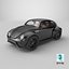 Retro Off Road Concept Coupe Vehicle Black 3D