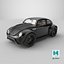 Retro Off Road Concept Coupe Vehicle Black 3D