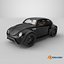 Retro Off Road Concept Coupe Vehicle Black 3D