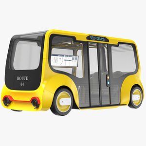 Yellow Mini Electric Bus 3D model