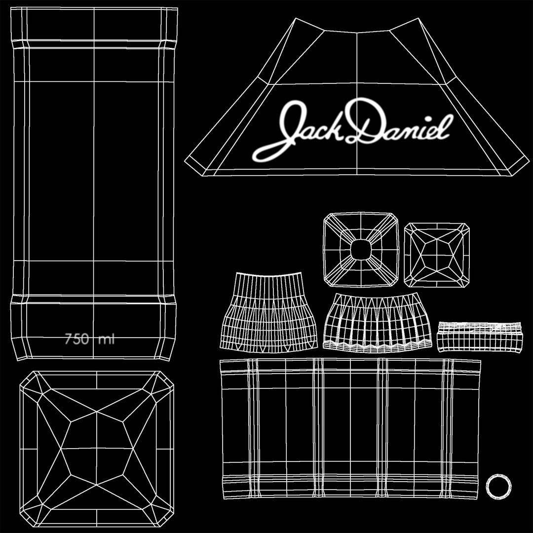 3d Jack Daniel S Bottle Model