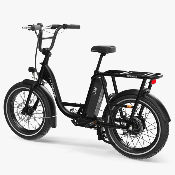 modelo 3d Bicicleta de reparto eléctrica RadRunner Black Rigged ...