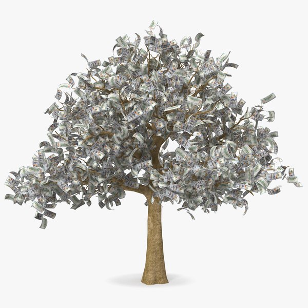 money tree dollar bills 3D model
