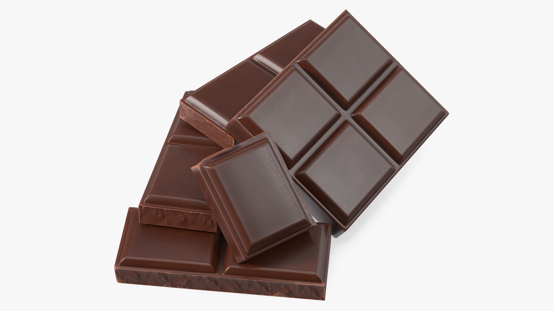 Milk Chocolate Pieces 3D model preview