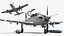 Compact Military Attack Plane with External Fuel Tanks White model