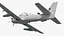 Compact Military Attack Plane with External Fuel Tanks White model