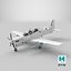 Compact Military Attack Plane with External Fuel Tanks White model
