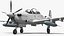 Compact Military Attack Plane with External Fuel Tanks White model