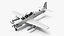 Compact Military Attack Plane with External Fuel Tanks White model