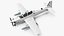 Compact Military Attack Plane with External Fuel Tanks White model