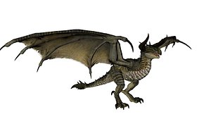 3D Ferocious Winged Dragon 3D Model  Fantasy Creature Asset