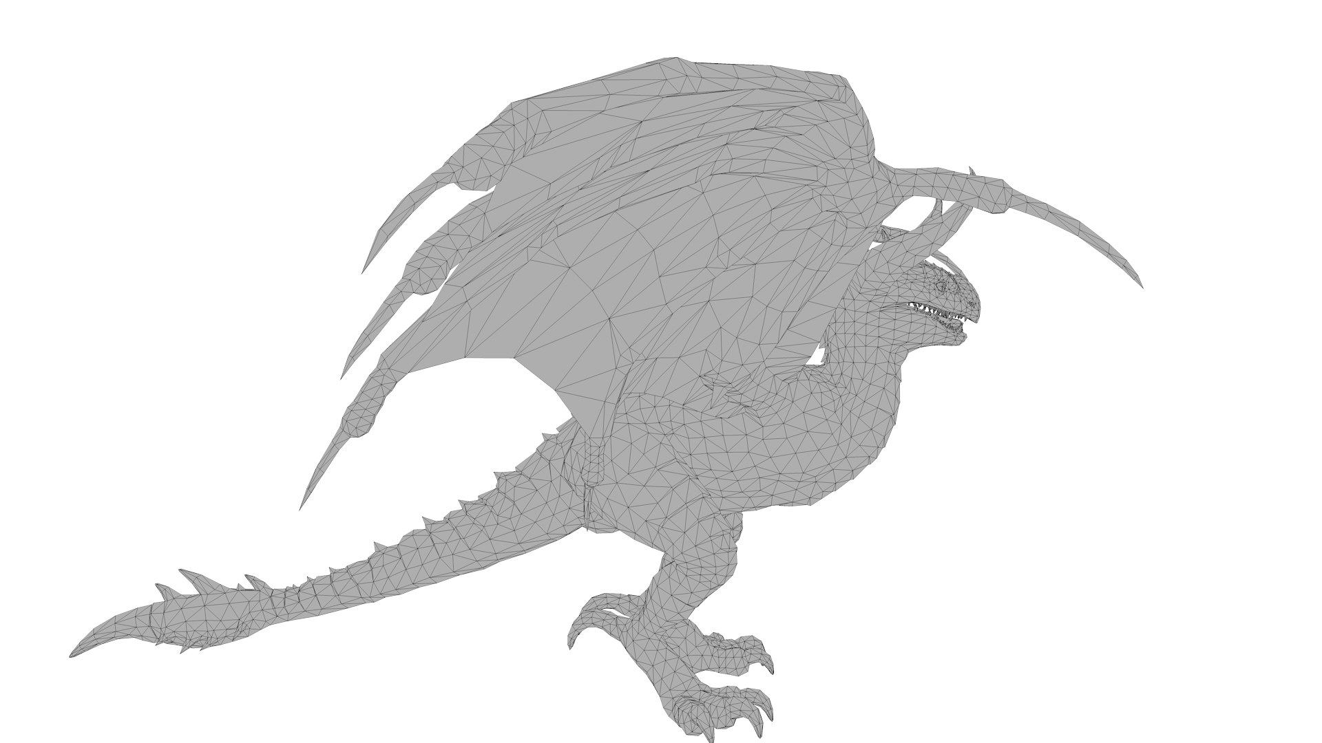 3D Ferocious Winged Dragon 3D Model Fantasy Creature Asset - TurboSquid ...