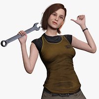 Sabrina- Realistic Woman with Repairman cloth