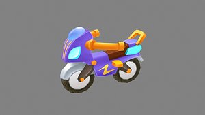 Cartoon motorcycle toy Low-poly 3D model
