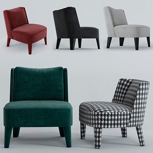 armchairs cecile isabelle meridiani 3D