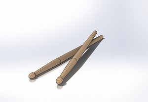 drum sticks 2b 3d model