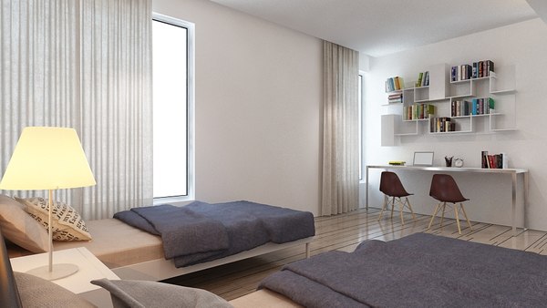 interior bedroom scene 3D model