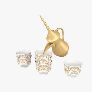 Arabic Coffee Pot and Coffee Cup model