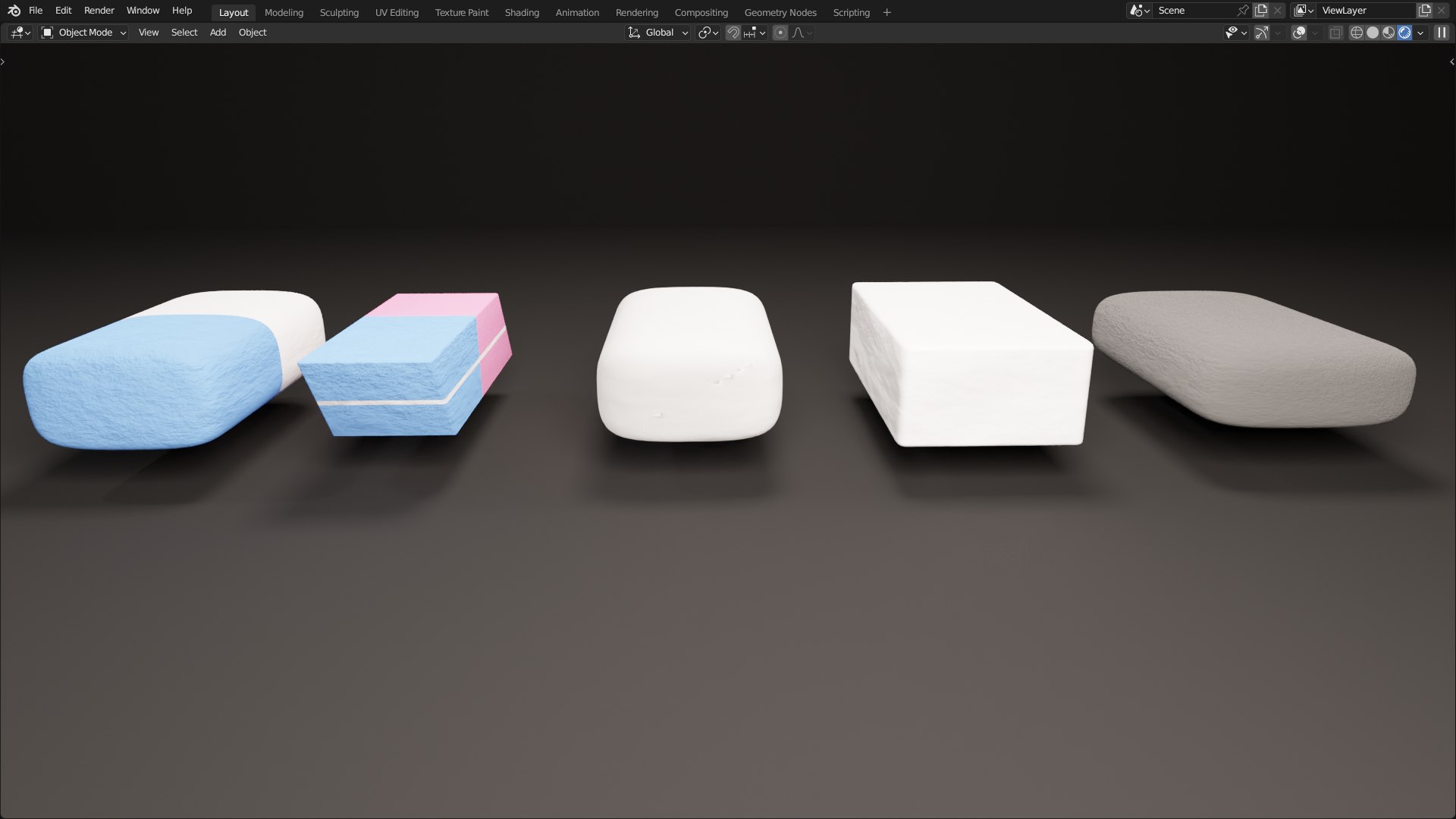 5 Usual Erasers BLENDER 3D TurboSquid 2052510