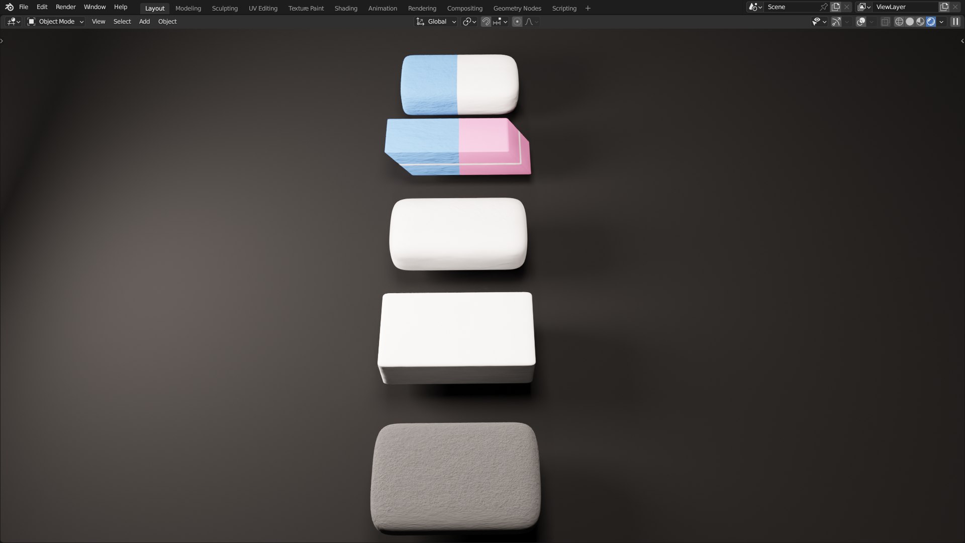 5 Usual Erasers BLENDER 3D TurboSquid 2052510
