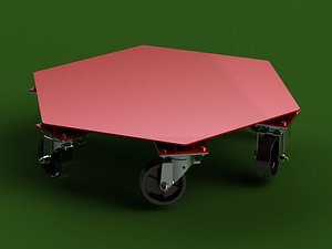 3D model Hex Platform Trolley Base Only