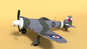 3D model hawker tempest airplane