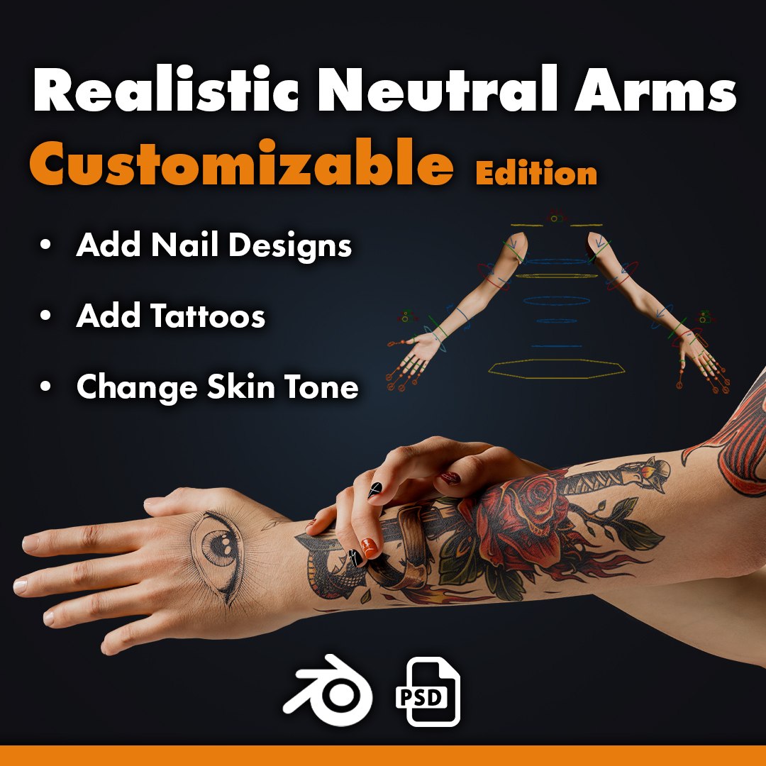 Realistic Neutral Arms - Customizable Edition 3D Model - TurboSquid 2400146